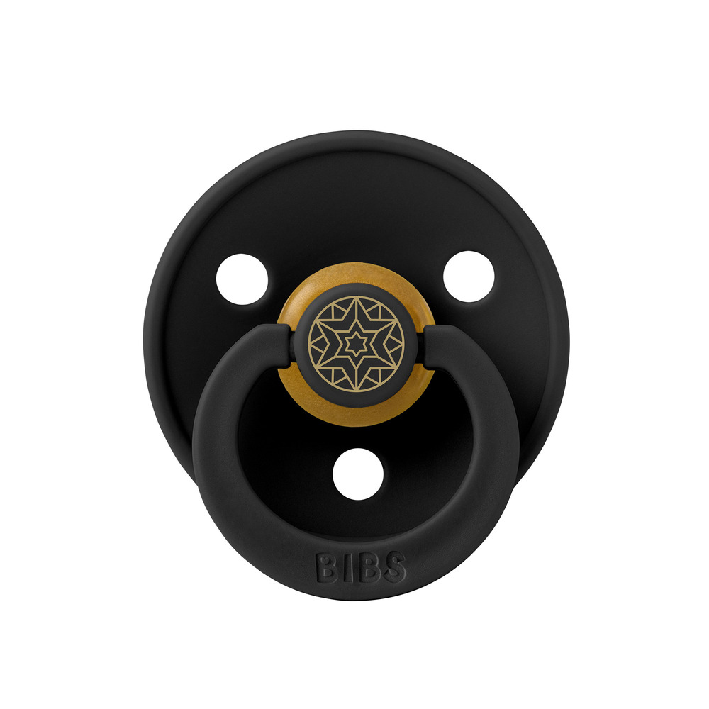 картинка Пустышка латексная BIBS Colour - Layl (mini) - Black/Gold, 6+ мес. от интернет-магазина
