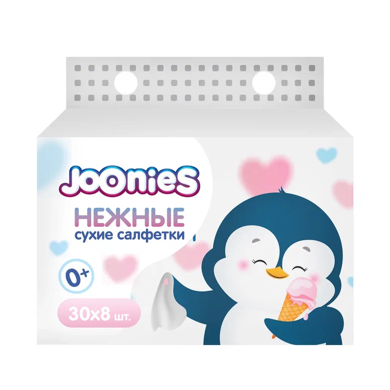 картинка Салфетки сухие нежные 8 уп*30 шт Joonies от интернет-магазина