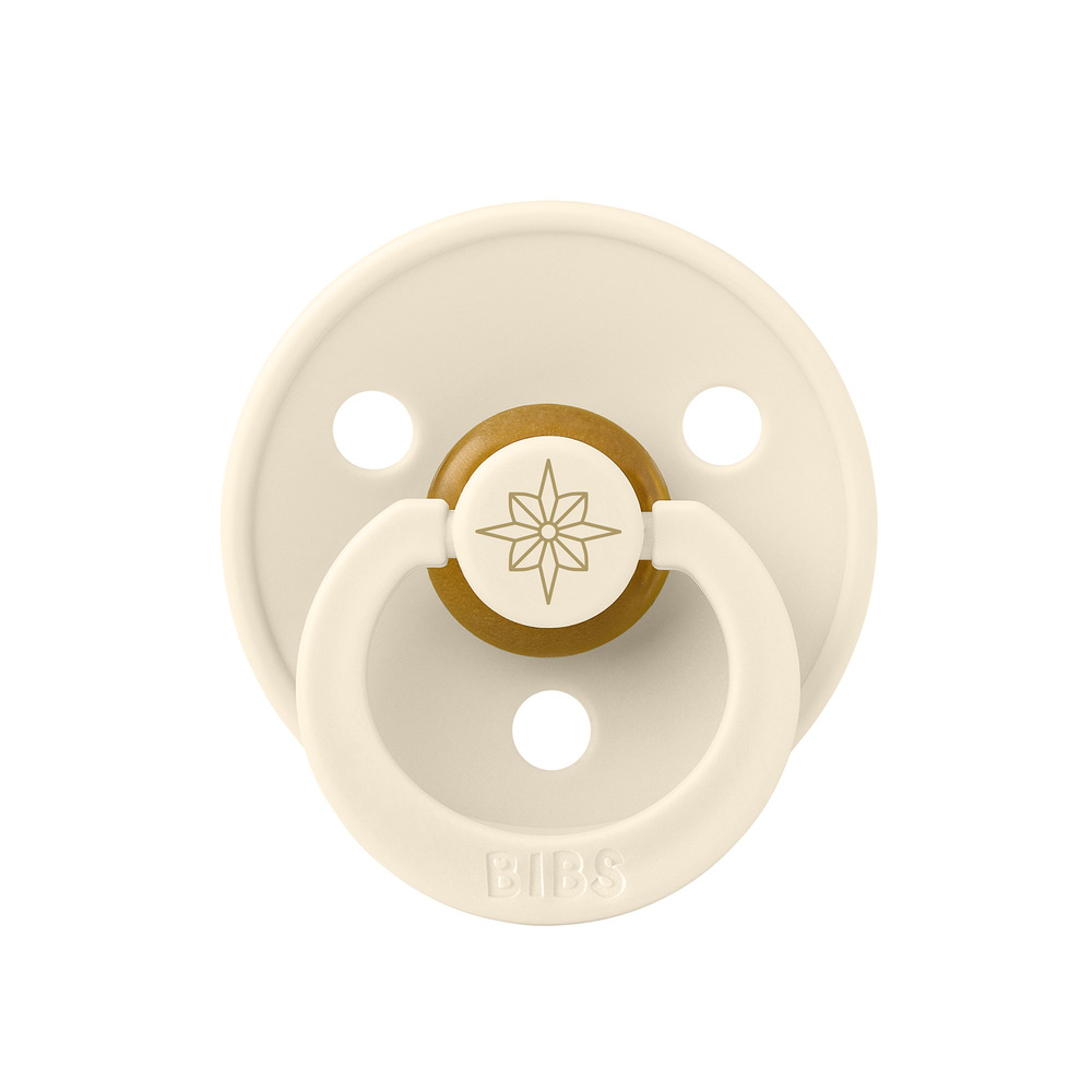 картинка Пустышка латексная BIBS Colour - Noor (mini) - Ivory/Gold, 6+ мес. от интернет-магазина