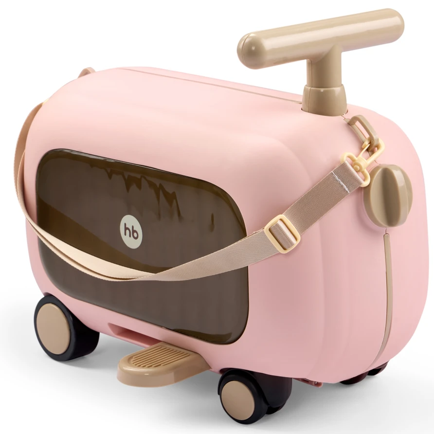 картинка Чемодан-каталка TRAVY розовый/pink Happy Baby от интернет-магазина