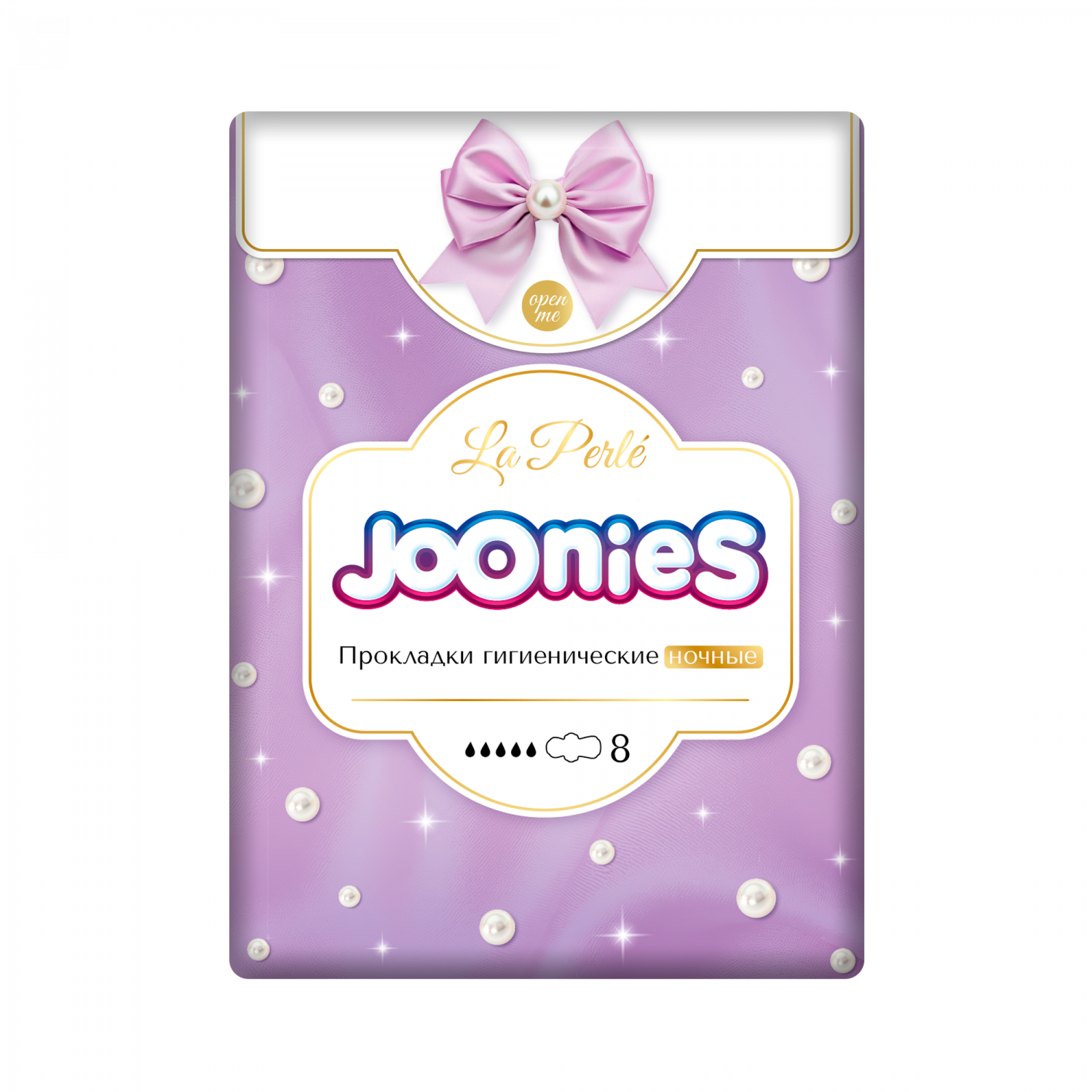 картинка Прокладки женские одноразовые ночные 8 шт JOONIES LA PERLE от интернет-магазина