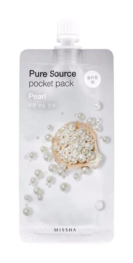 картинка Маска кремовая ночная Pure Source Pocket pack с экстрактом жемчуга 10 мл MISSHA  от интернет-магазина