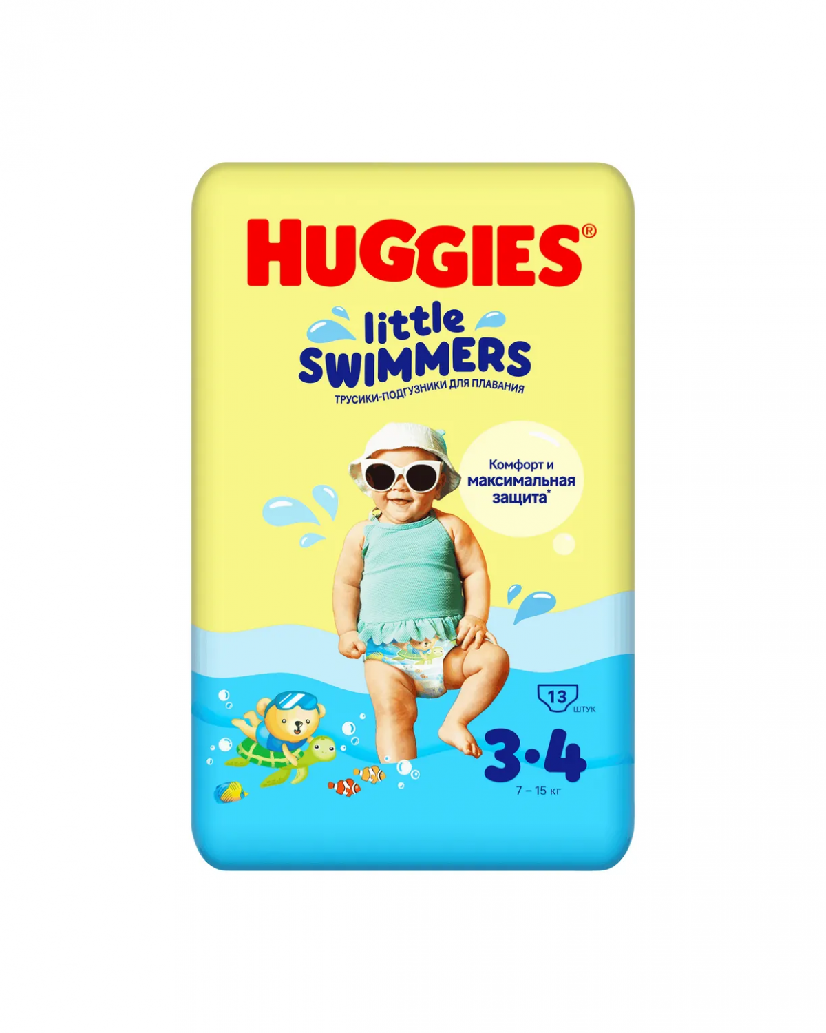 картинка Подгузники-трусики для плавания Little Swimmers 3-4 7-15 кг 13 шт Huggies  от интернет-магазина