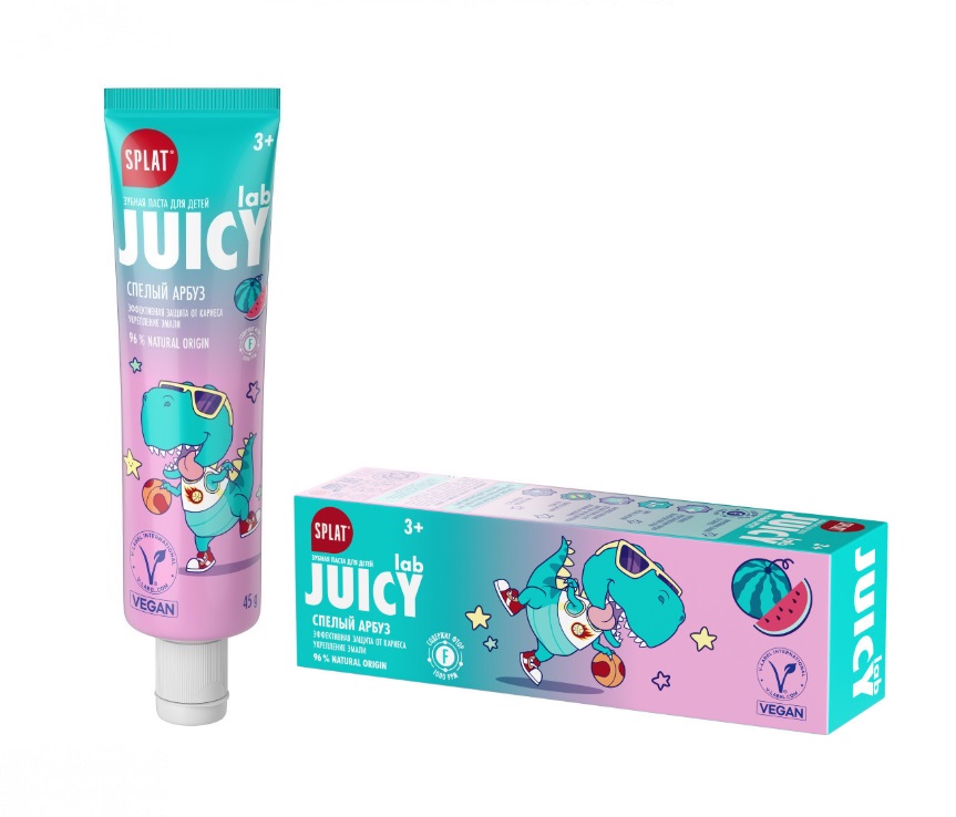 картинка Зубная паста с 3 лет Juicylab Арбуз со фтором 45 мл SPLAT  от интернет-магазина