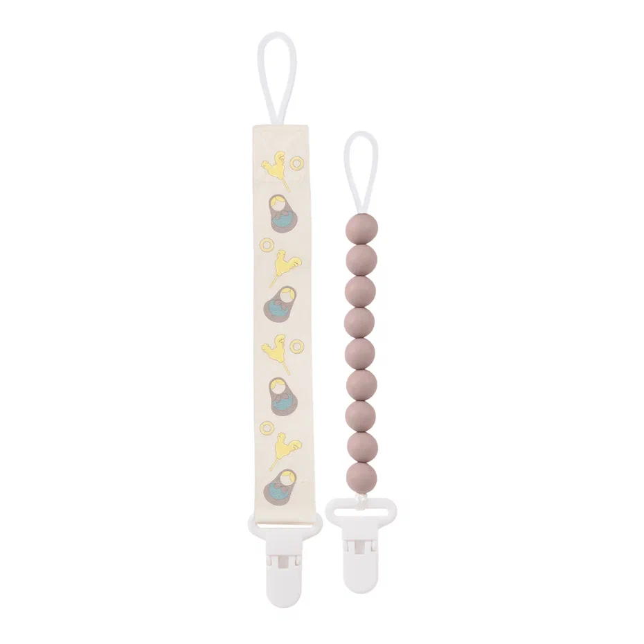 картинка Набор держателей PCL130 для пустышки 2 шт Buttercream/Matryoshka dolls Paomma от интернет-магазина