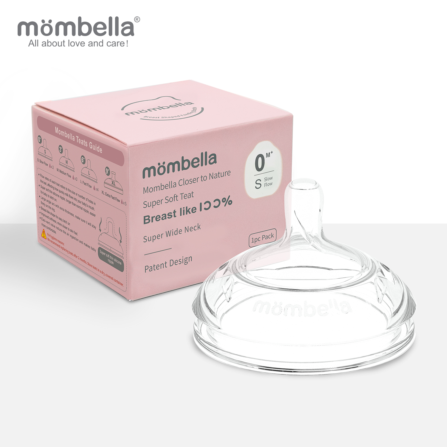 картинка Соска размер S 0-3 мес 1 шт силиконовая Mombella от интернет-магазина