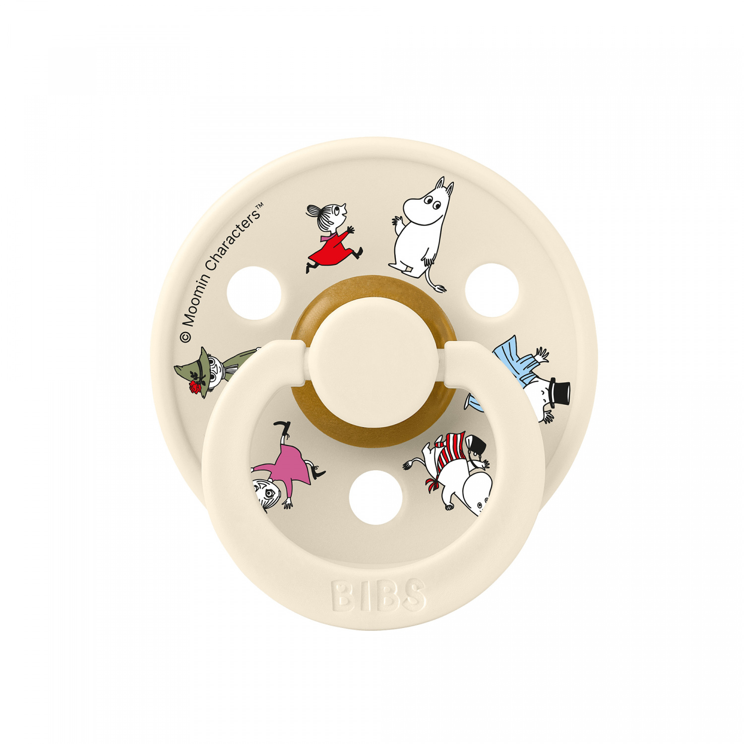 картинка Соска-пустышка латексная BIBS x Moomin Colour - Friends - Ivory 0-6мес от интернет-магазина