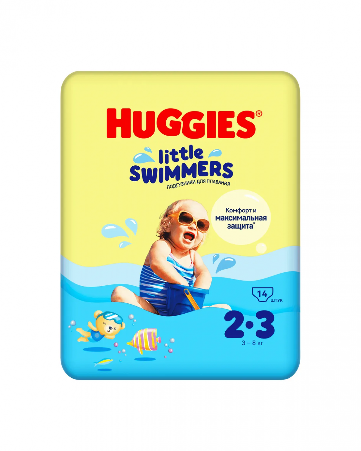картинка Подгузники-трусики для плавания Little Swimmers 2-3 3-8 кг 14 шт Huggies от интернет-магазина
