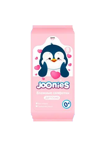 картинка Cалфетки влажные детские МИНИ 8 шт JOONIES от интернет-магазина