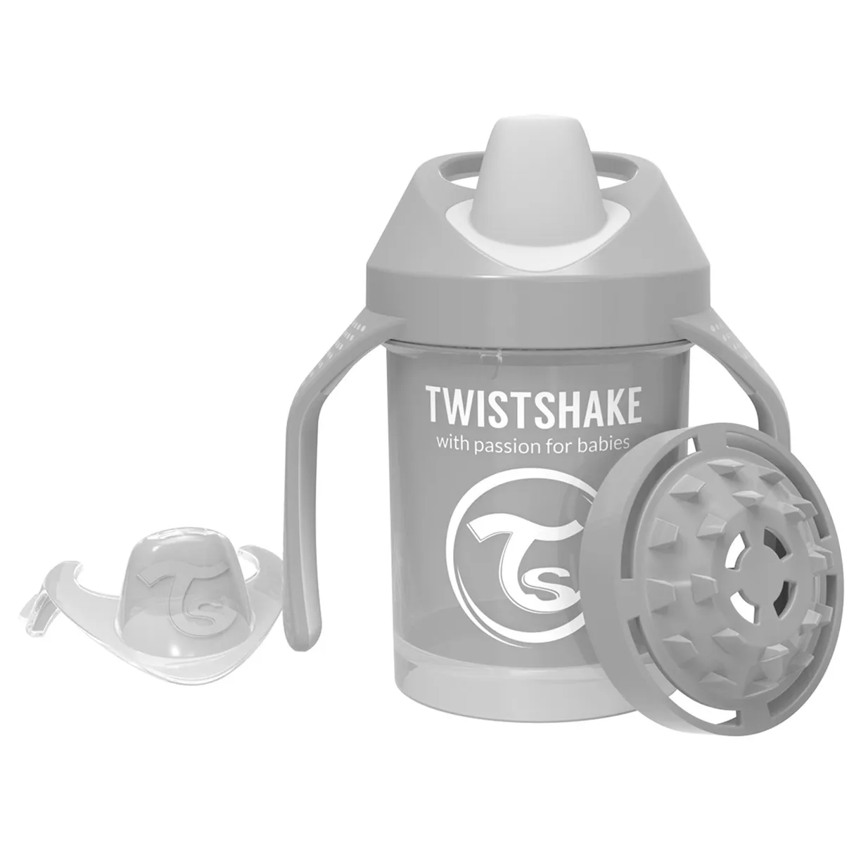 картинка Поильник Twistshake Mini Cup пастельный серый 230 мл от интернет-магазина