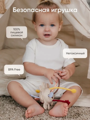картинка Прорезыватель-погремушка 4 в 1 Солнце Multicolor Paomma  от интернет-магазина