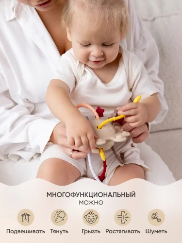 картинка Прорезыватель-погремушка 4 в 1 Солнце Multicolor Paomma  от интернет-магазина